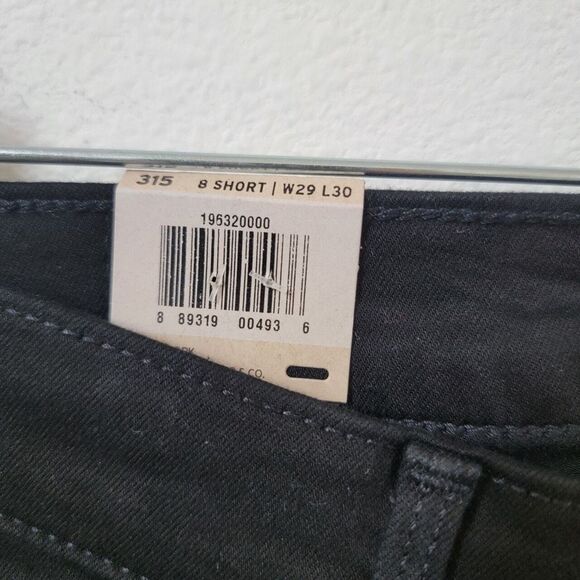 New Levis 315 Shaping BOOT CUT Sz 8 Mid Rise Short 29x30 Black NWT Grunge Emo - Picture 13 of 16